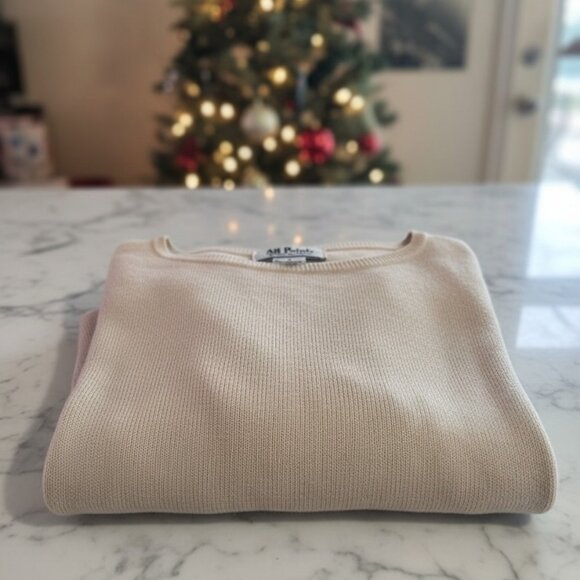 Knit Pullover Sweater All Points By Reference Point Size L Silk Cashmere Blend B - Picture 8 of 8